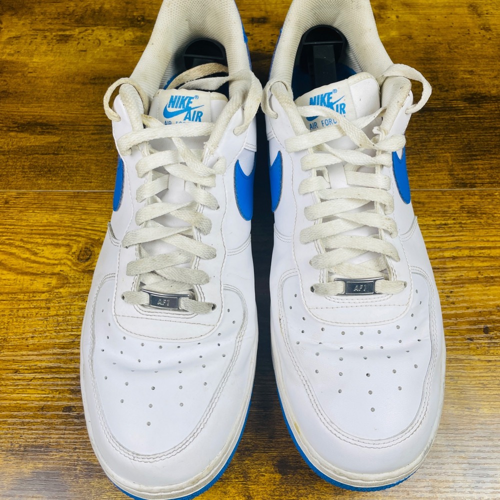 Nike Air Force 1 Low Mens 14 Photo Blue Good Leather Sneakers CJ1379-10 - Picture 6 of 11